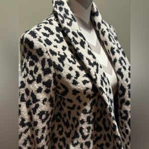 Shyanne Black & White Metallic Leopard Print Sweater, Size XS